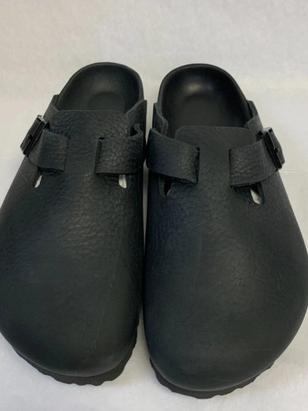 Birkenstock Boston Black Exquisite Leather Narrow Width Sandals